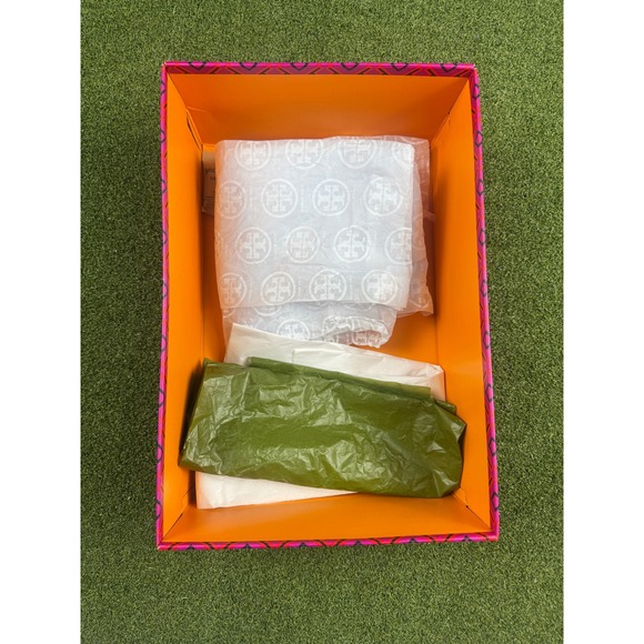 Tory Burch Shoe Box Good Luck Trainer Size 7 Pink Orange - Picture 8 of 12